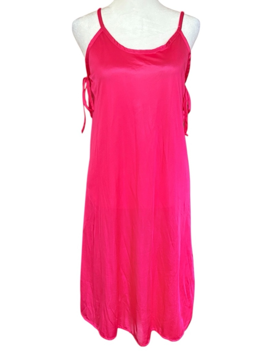 Vintage Interludes  by Cira Women's Pink Slip Dress with tie side detail ILGWU